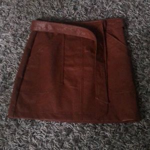Brown Leather Skirt